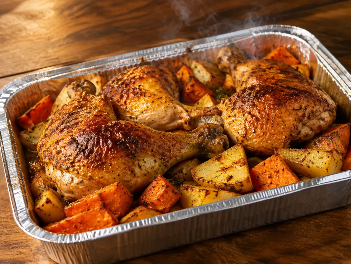 Pollo al horno con papas de Dulcinea, rotisería en Tres Arroyos
